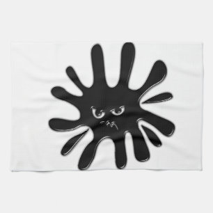 Paño De Cocina Flor de pintura negra furiosa
