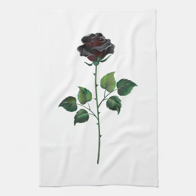 Paño De Cocina Flor de rosa negra (Vertical)
