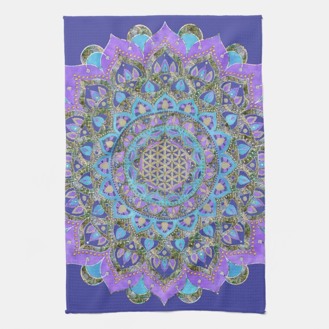 Paño De Cocina Flor De Vida - Mandala Estilo India 2 (Vertical)