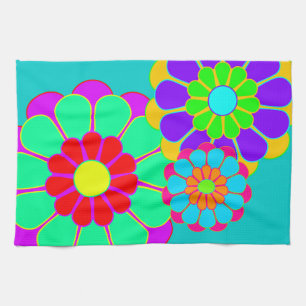 Paño De Cocina Flor divertida Bloom I II III