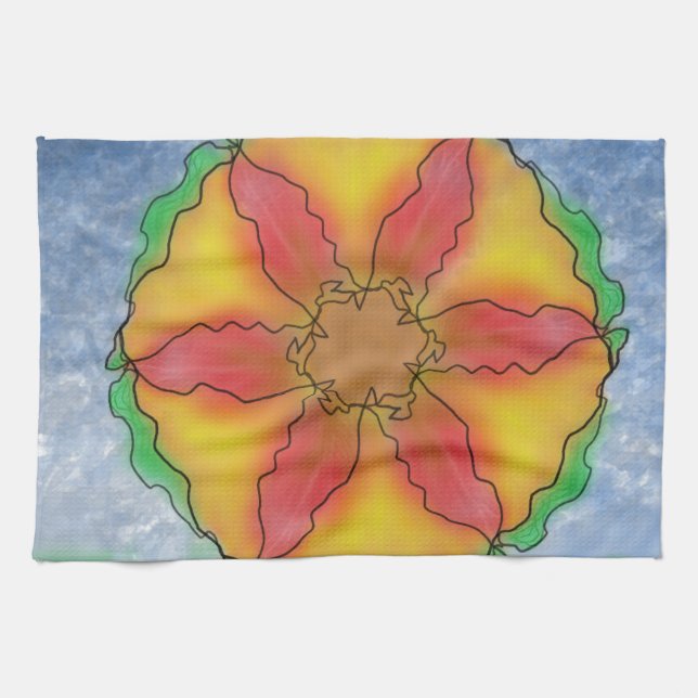 Paño De Cocina Flor extraña (Horizontal)