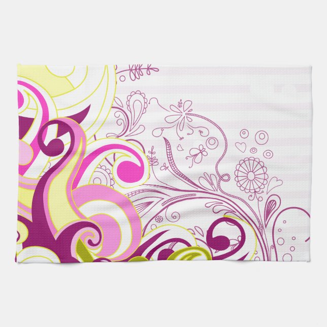 Paño De Cocina Flor fina Guay Cute Girly Retro Floral (Horizontal)