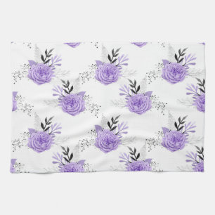 Paño De Cocina Flor Floral Botánica Colorida Púrpura