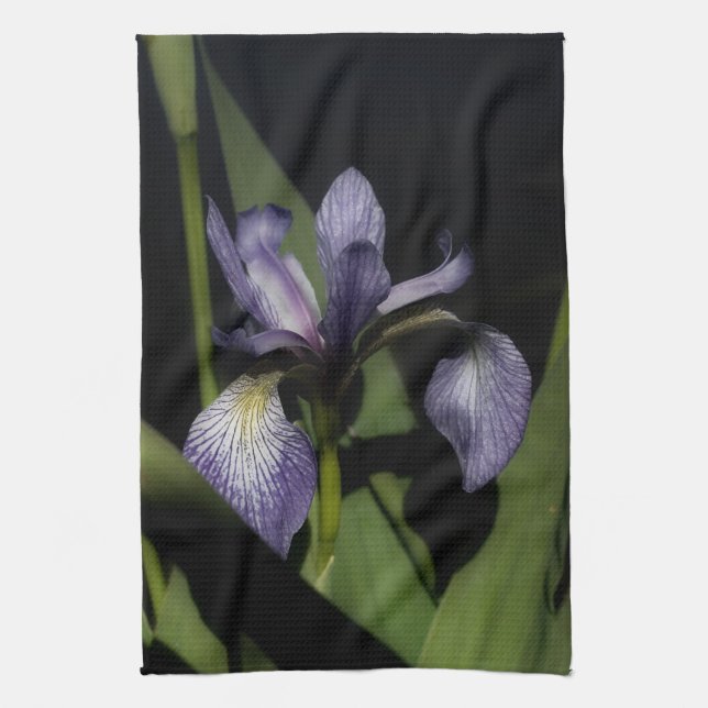 Paño De Cocina Flor Iris de bandera azul (Vertical)