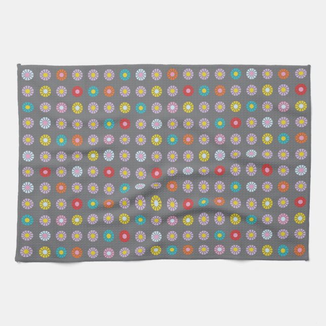 Paño De Cocina Flor retro colorida (Horizontal)