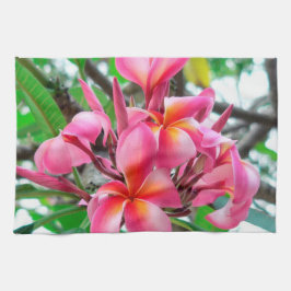 Paño De Cocina Flor rosada del Plumeria o del Frangipani