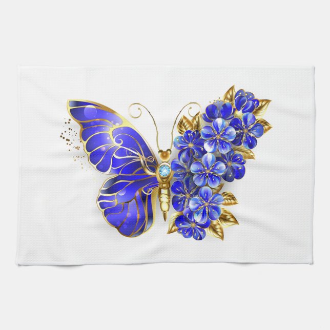 Paño De Cocina Flor Sapphire Mariposa (Horizontal)