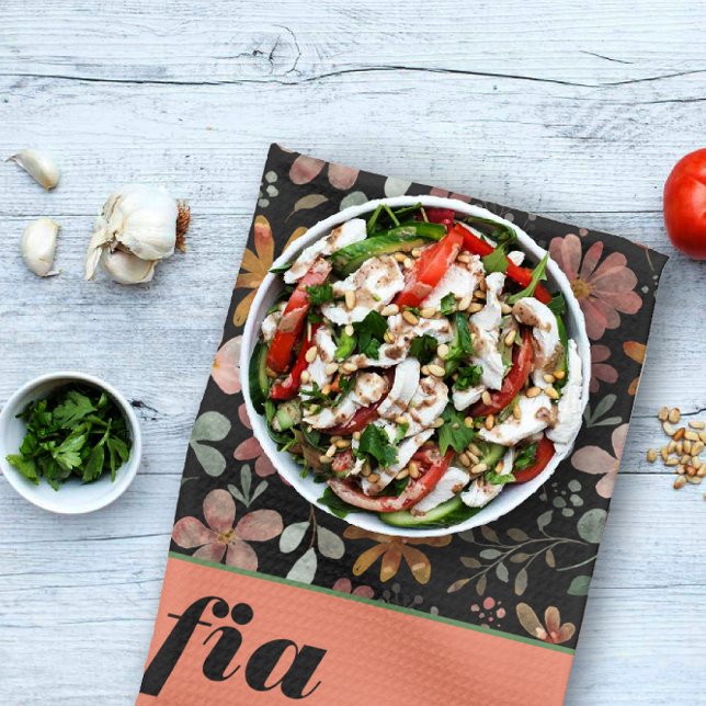 Paño De Cocina Flor silvestre amarillo patrón boho nombre persona (Subido por el creador)