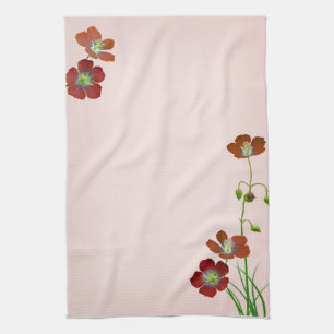 Paño De Cocina Flor silvestre roja