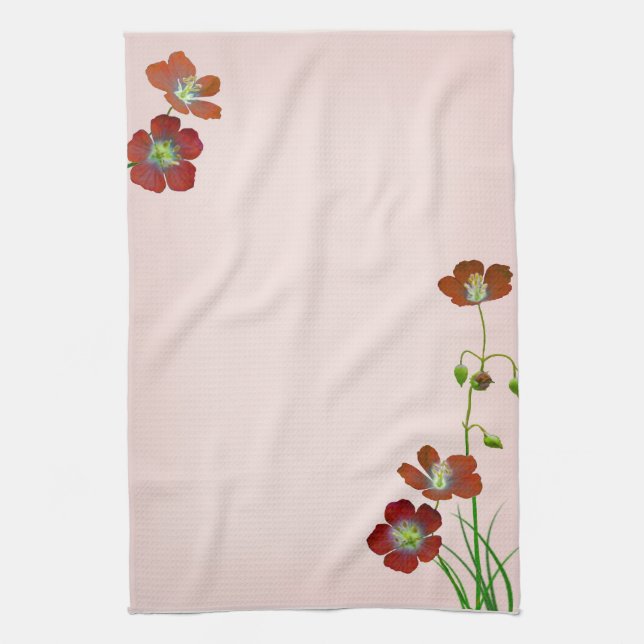 Paño De Cocina Flor silvestre roja (Vertical)
