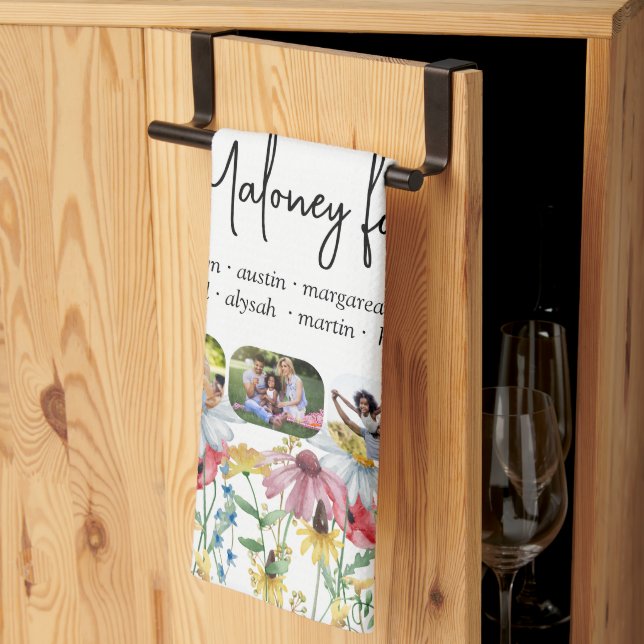 Paño De Cocina Flor silvestre rusa 5 Nombre de familia de fotos N (Pliegue de tercios)