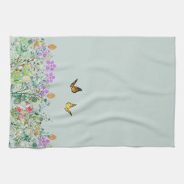 Paño De Cocina Flor silvestre y mariposas floral