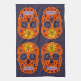 Paño De Cocina Flor Skull 1