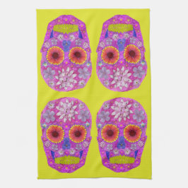 Paño De Cocina Flor Skull 2