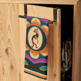Paño De Cocina Flor vibrante al suroeste de Kokopelli