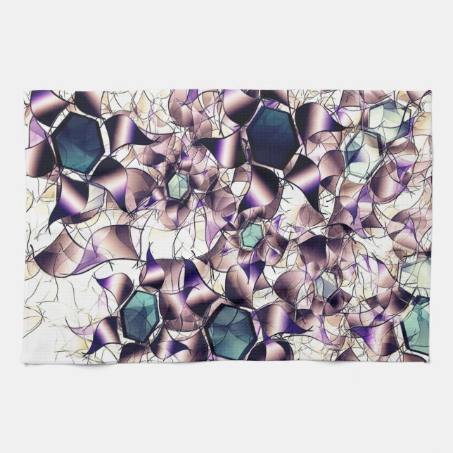 Paño De Cocina Flor virtual confusa en tonos degradados (Horizontal)