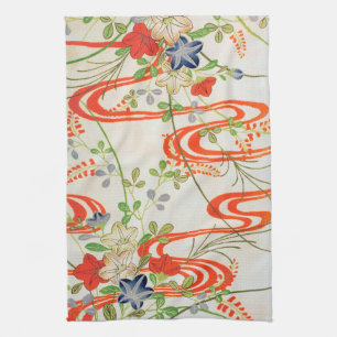 Paño De Cocina Flor y agua corriente, diseño japonés
