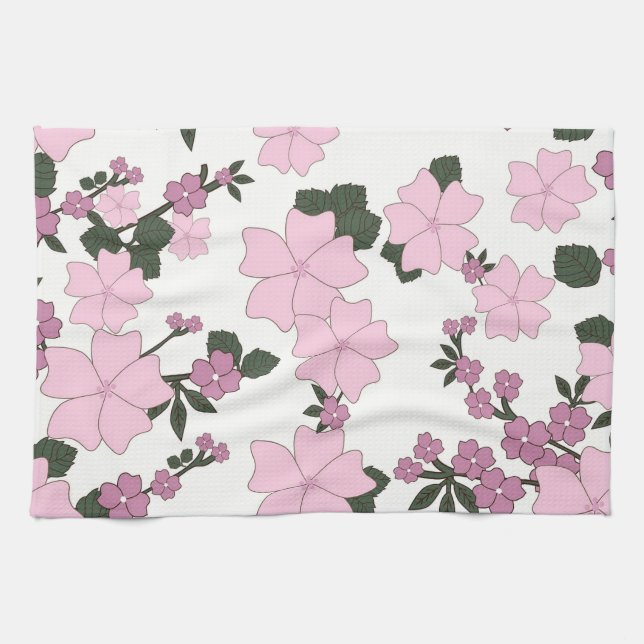 Paño De Cocina Flora rosa bonito (Horizontal)