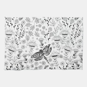 Paño De Cocina Flora y libélula