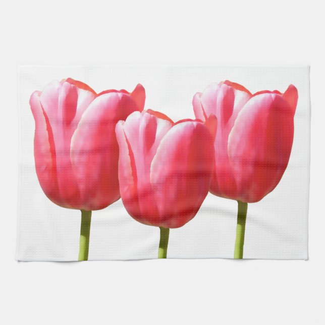 Paño De Cocina Floraciones preciosas del tulipán del trío (Horizontal)