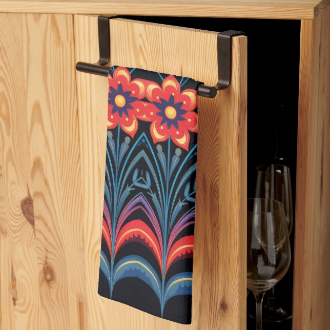 Paño De Cocina floral (Pliegue de tercios)