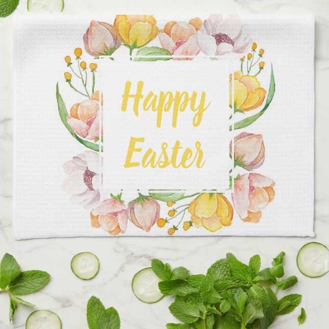 Paño De Cocina floral acuarela (Doblado)