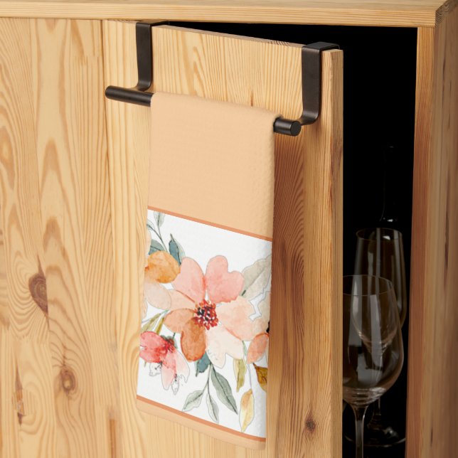 Paño De Cocina Floral acuarela de otoño  (Pliegue de tercios)