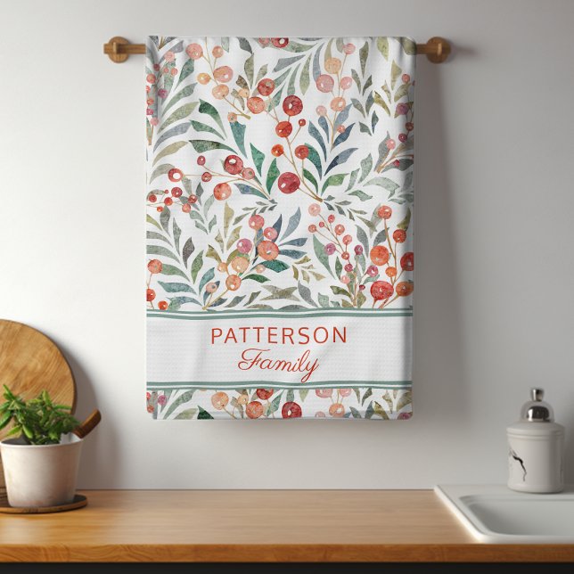 Paño De Cocina Floral acuarela de vacaciones personalizada para n (Subido por el creador)