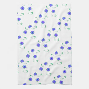 Paño De Cocina Floral azul malva