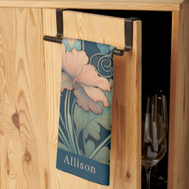 Paño De Cocina Floral azul marino