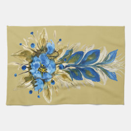 Paño De Cocina Floral azul moderna de campo