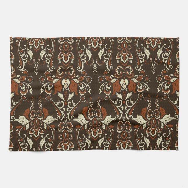 Paño De Cocina Floral barroca: tapiz clásico de época (Horizontal)