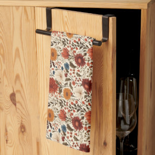 Paño De Cocina Floral botánica de otoño moderna