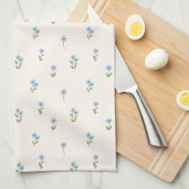 Paño De Cocina Floral Campestre Boho Silvestre Azul Tontito