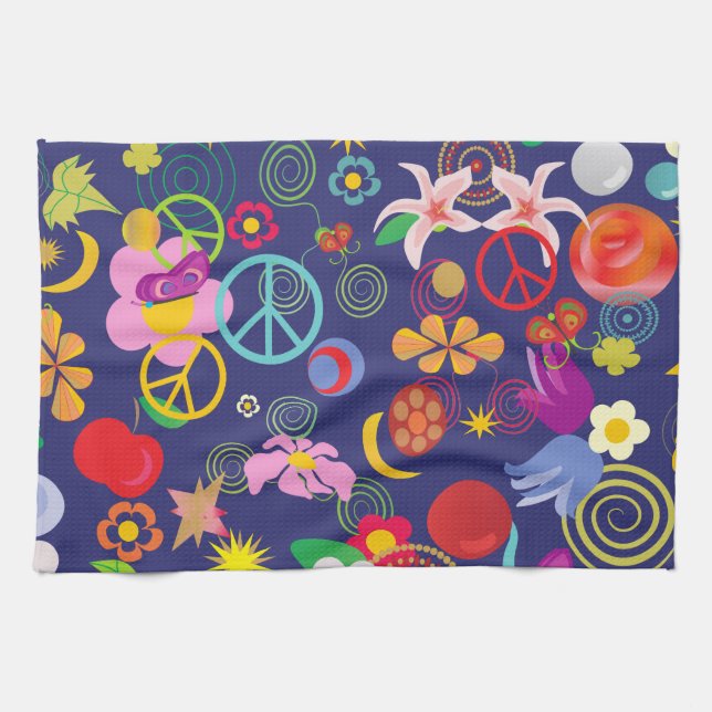 Paño De Cocina Floral de Boho (Horizontal)