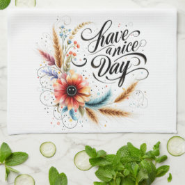 Paño De Cocina floral de buen día