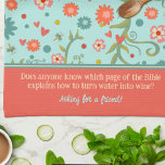 Paño De Cocina Floral de citas de vinos divertidos personalizadas<br><div class="desc">Divertida toalla de cocina floral de Personalizado Wine Cita. Estas toallas de cocina únicas son un regalo perfecto para celebrar un cumpleaños, jubilación, aniversario, fiesta de limpieza, regalo de boda, etc... Una forma divertida de celebrar cualquier ocasión. Págalo con una botella de vino y hace un gran regalo para amigos,...</div>