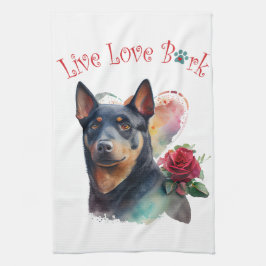 Paño De Cocina Floral de mamá de perro Kelpie australiana