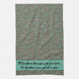 Paño De Cocina Floral de Navidades de colores hechos a mano