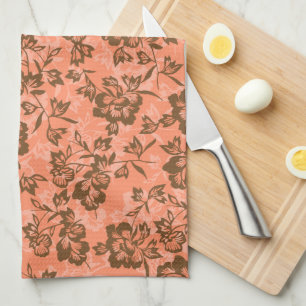 Paño De Cocina Floral de papaya hawaiana vintage