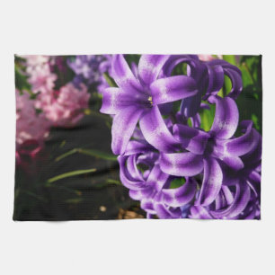 Paño De Cocina Floral de primavera azul Hyacinin II