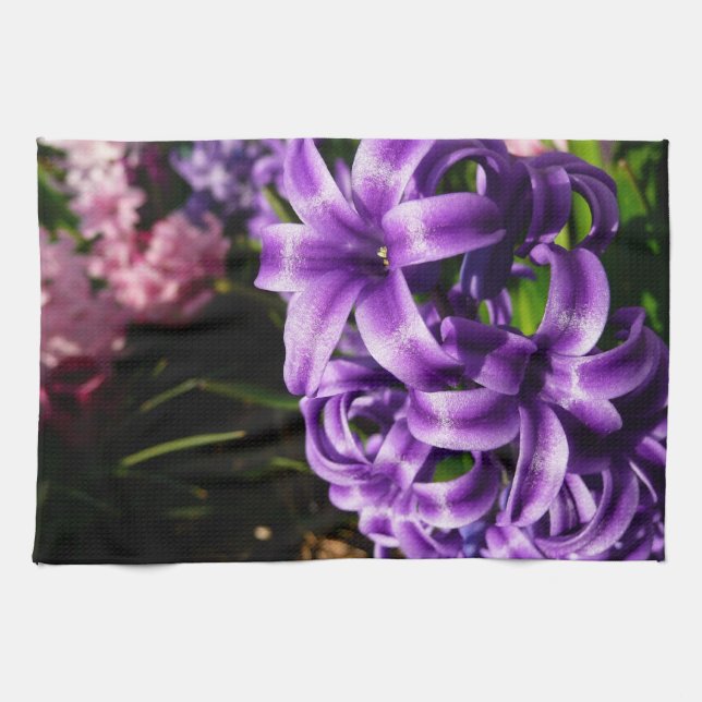 Paño De Cocina Floral de primavera azul Hyacinin II (Horizontal)