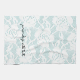 Paño De Cocina Floral de Rosas de encaje blanco Mint