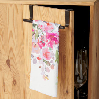 Paño De Cocina Floral de verano de color de agua de PixDezines