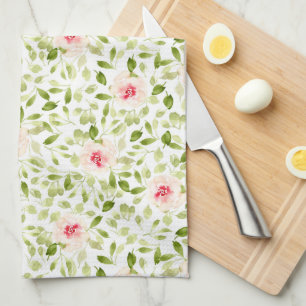 Paño De Cocina Floral de verano de color de agua suelta