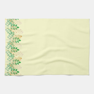 Paño De Cocina Floral dorada verde de Leafy