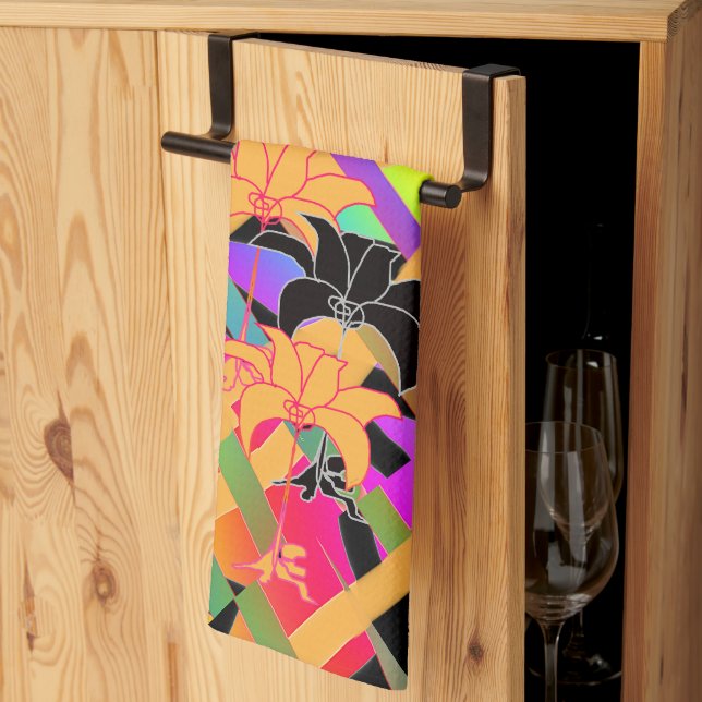 Paño De Cocina Floral Entrelazada (Pliegue de tercios)