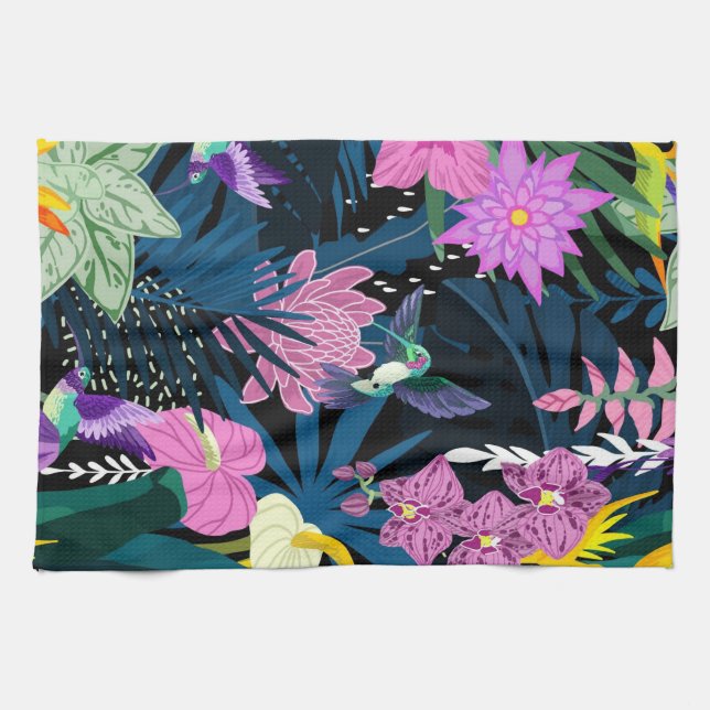 Paño De Cocina Floral estética (Horizontal)