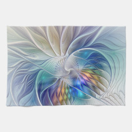 Paño De Cocina Floral Fantasy, Colorful Abstract Fractal Flower