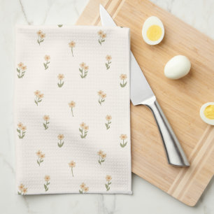Paño De Cocina Floral ingenuo Cottagecore Boho Flor silvestre Bei